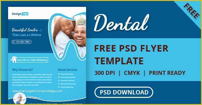 Free Dental Templates Of Free Dental Flyer Psd Template Designyep