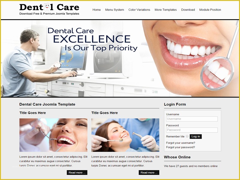 Free Dental Templates Of Jsr Care Free Dental Joomla Template