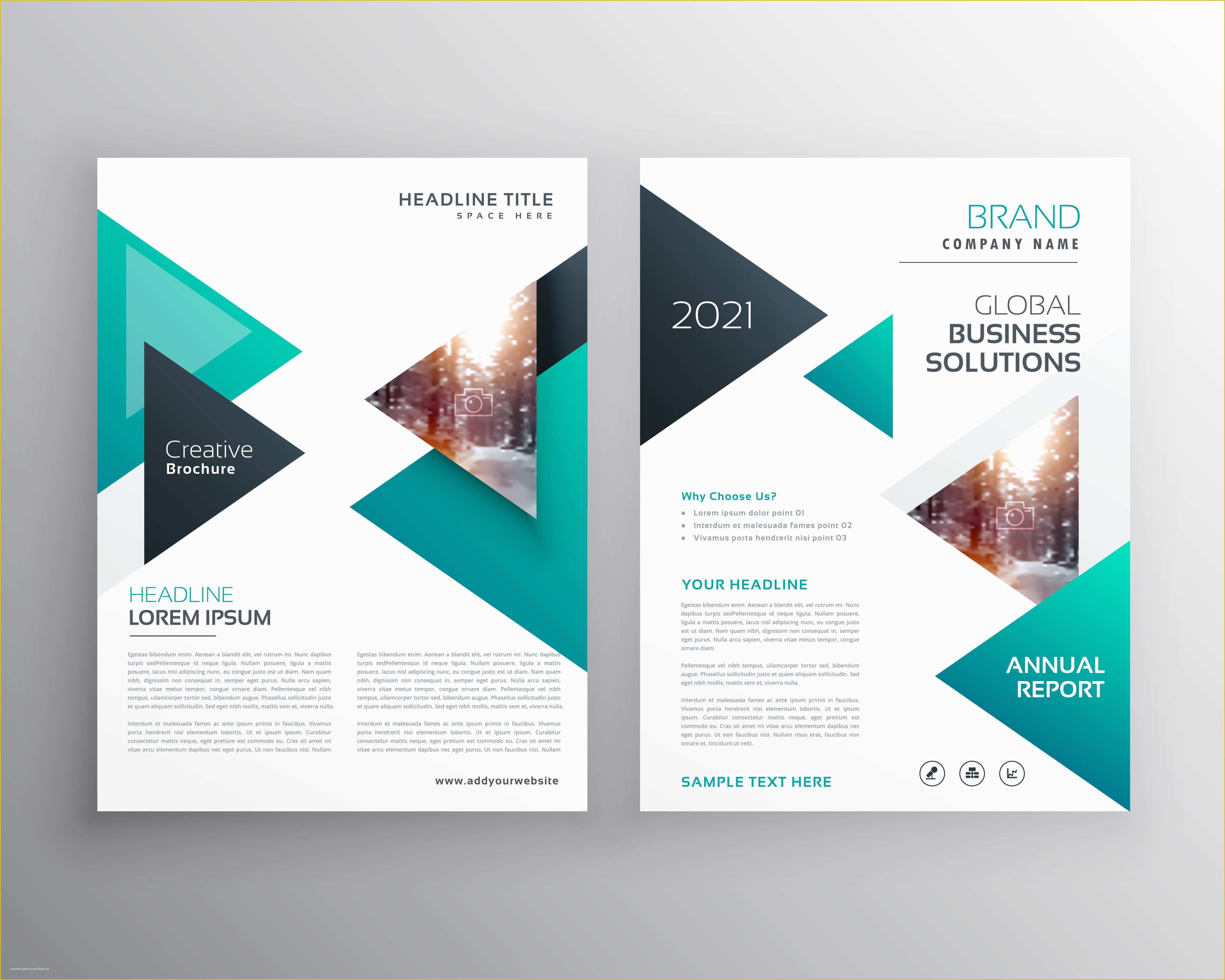Free Design Templates Of Geoemtric Triangles Business Flyer Brochure Vector