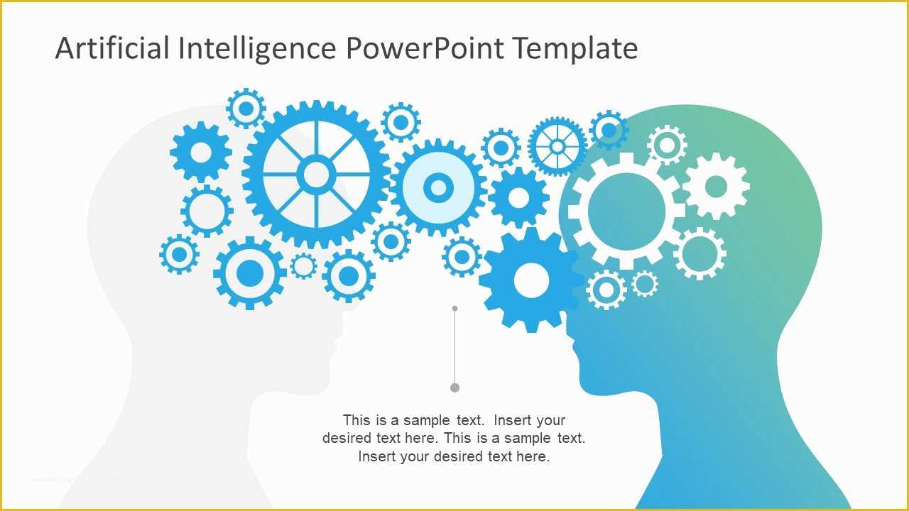 Free Design Thinking Powerpoint Template Of Human Head Silhouette Presentation Slidemodel