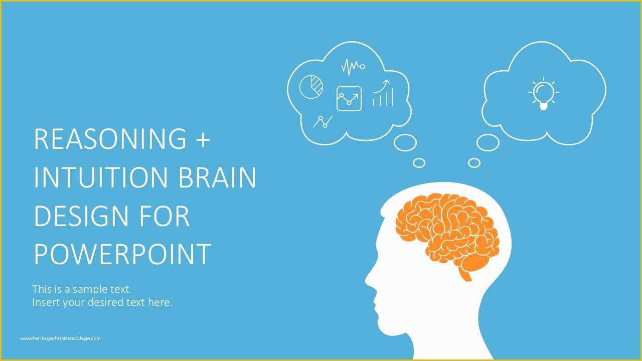 Free Design Thinking Powerpoint Template Of Left Brain Vs Right Brain Powerpoint