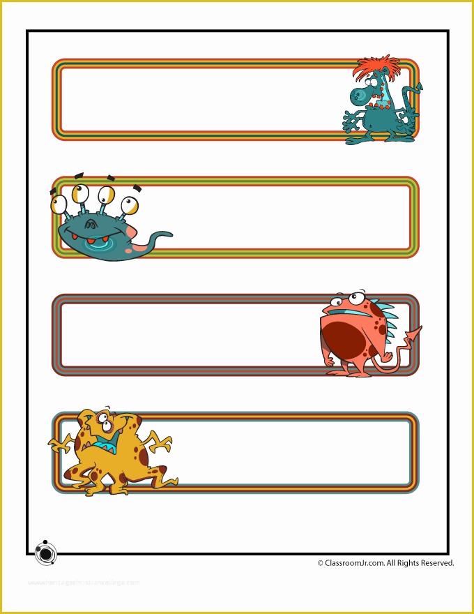 Free Desk Name Plate Template Of Printable Name Plates Cute Monsters