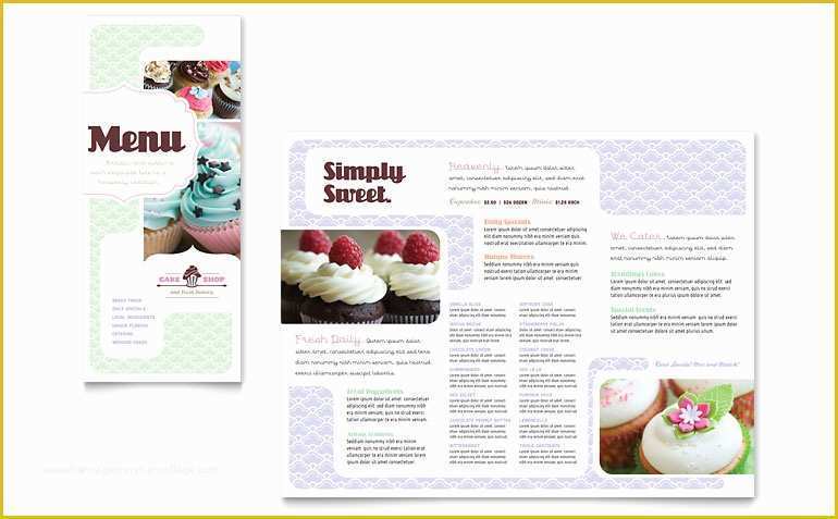 Free Dessert Menu Template Word Of Bakery &amp; Cupcake Shop Menu Template Word &amp; Publisher