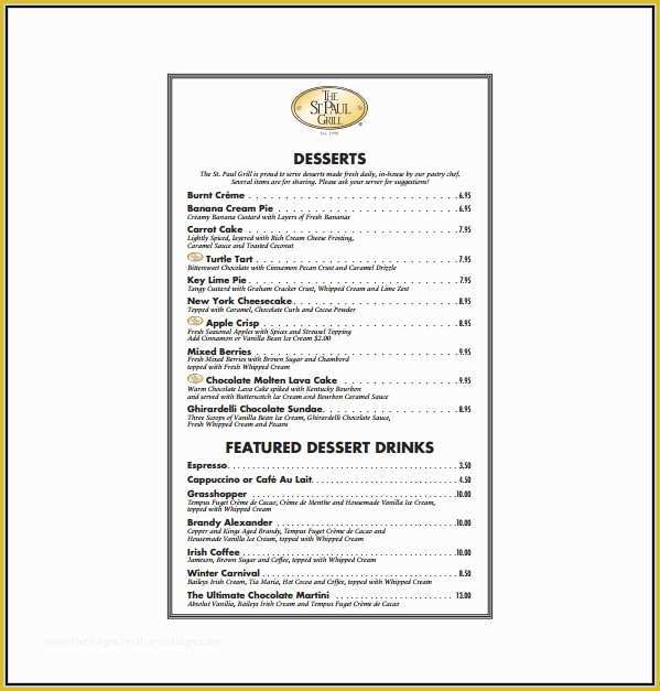 Free Dessert Menu Template Word Of Dessert Menu Template Word Template Resume Examples