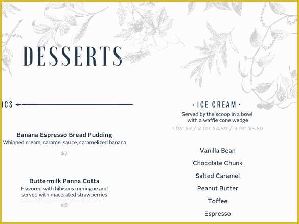 Free Dessert Menu Template Word Of Dessert Menu Templates – 21 Free Psd Eps format Download