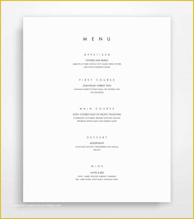 Free Dessert Menu Template Word Of Menu Template Printable Menu Modern Menu Minimalist