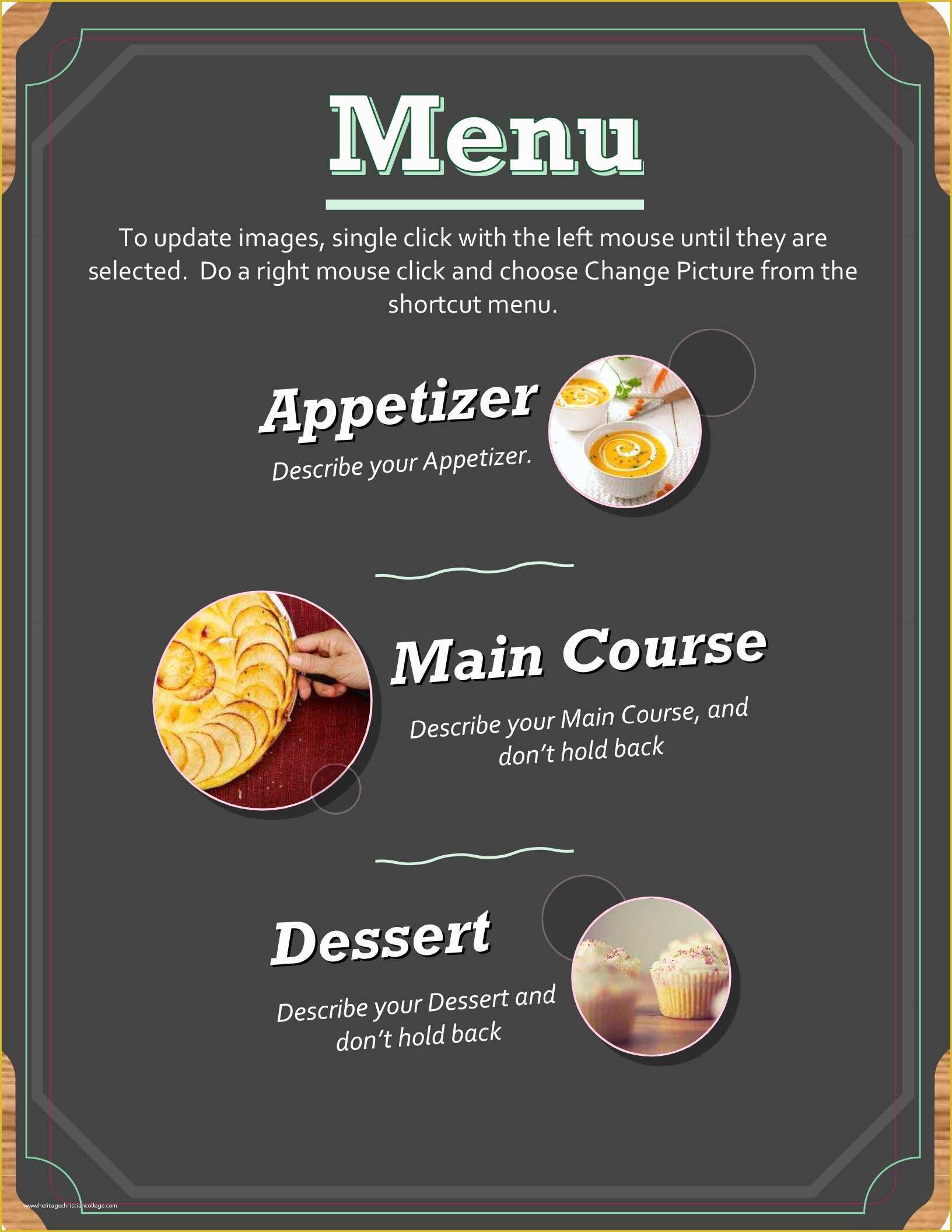 Free Dessert Menu Template Word Of Menus Fice