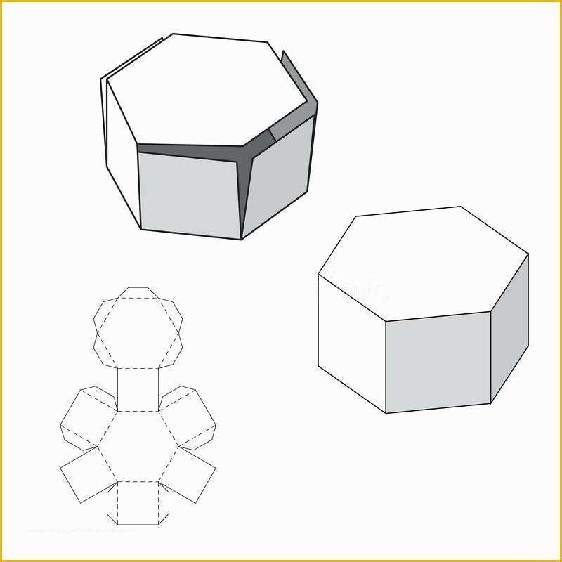 Free Die Cut Templates Of Empty Open Cube Box with Die Cut Template Free Download