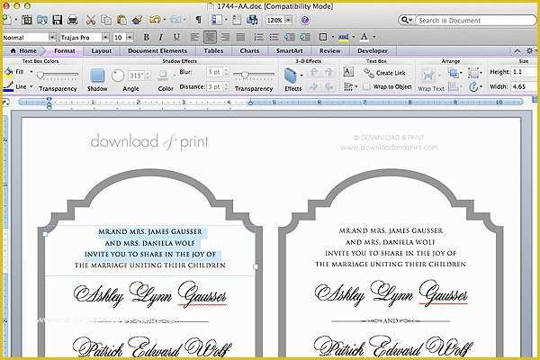 Free Die Cut Templates Of Free Printable Die Cut Wedding Invitation