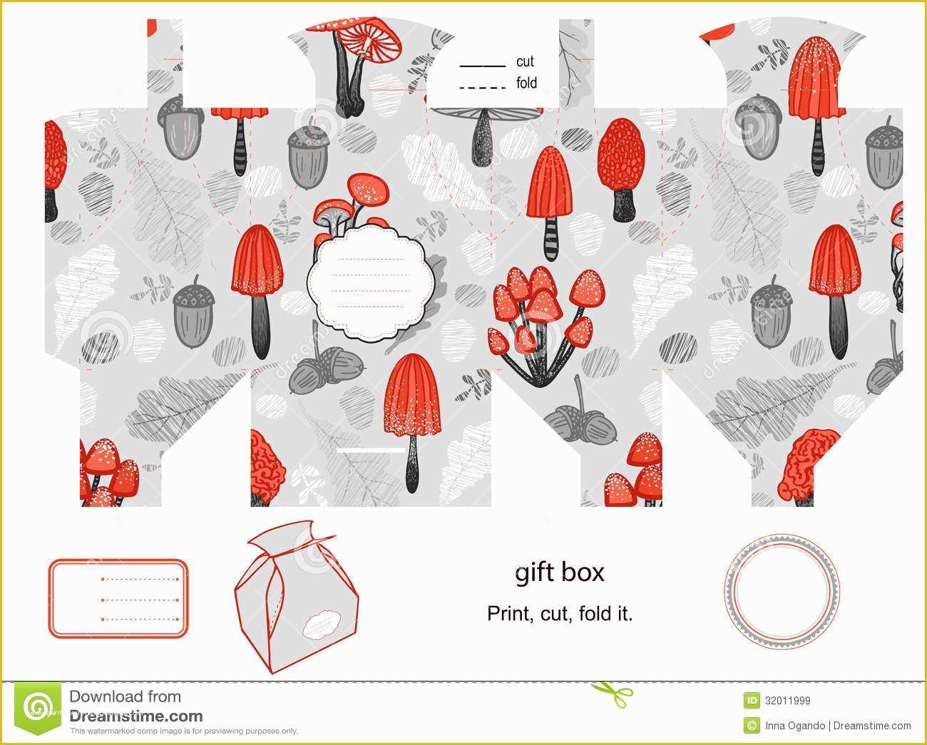 Free Die Cut Templates Of Gift Box Template Royalty Free Stock Image