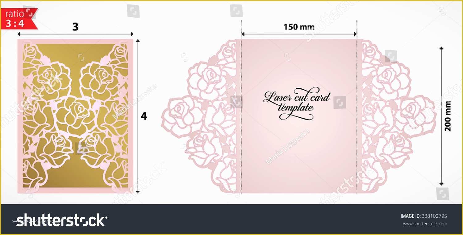 Free Die Cut Templates Of Laser Cut Wedding Invitation Card Template Stock Vector