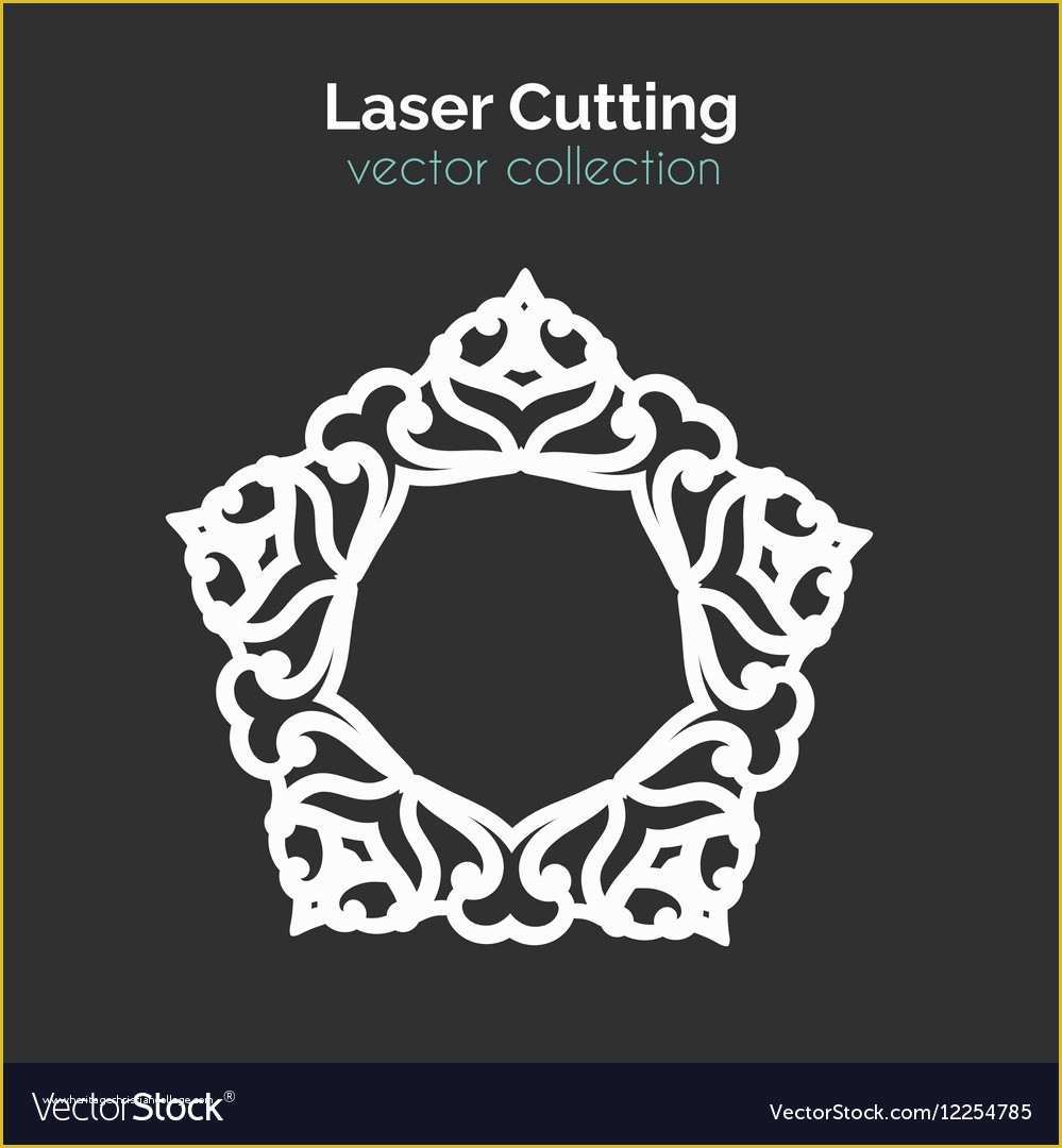 Free Die Cut Templates Of Laser Cutting Template Round Card Die Cut Vector Image