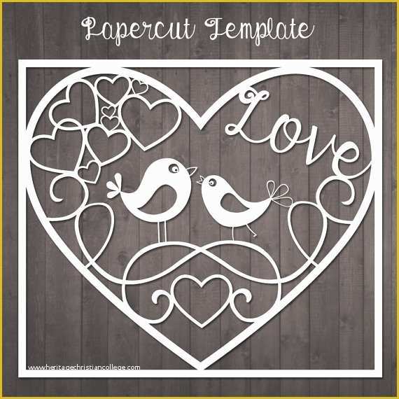 Free Die Cut Templates Of Papercut Template Birds In Love Paper Cut Template to Cut