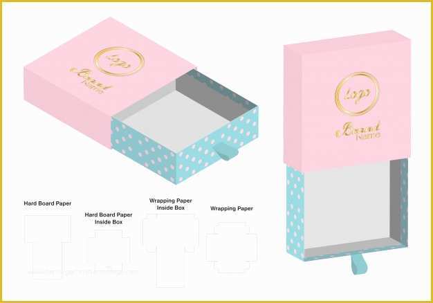 Free Die Cut Templates Of Rigid Box Packaging Cut Template 3d Mockup Vector