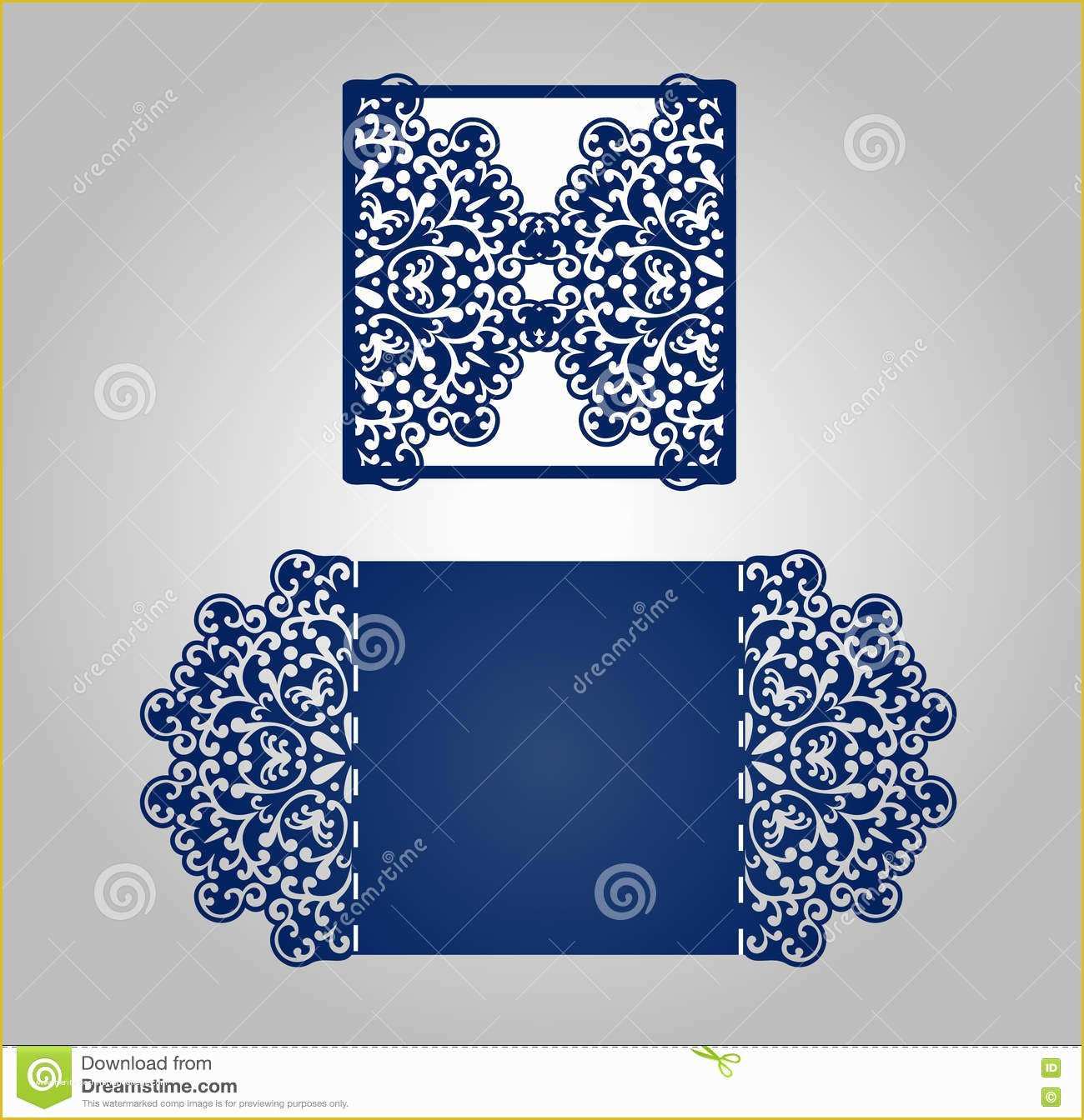 Free Die Cut Templates Of Square Laser Cut Invitation Template Stock Vector Image