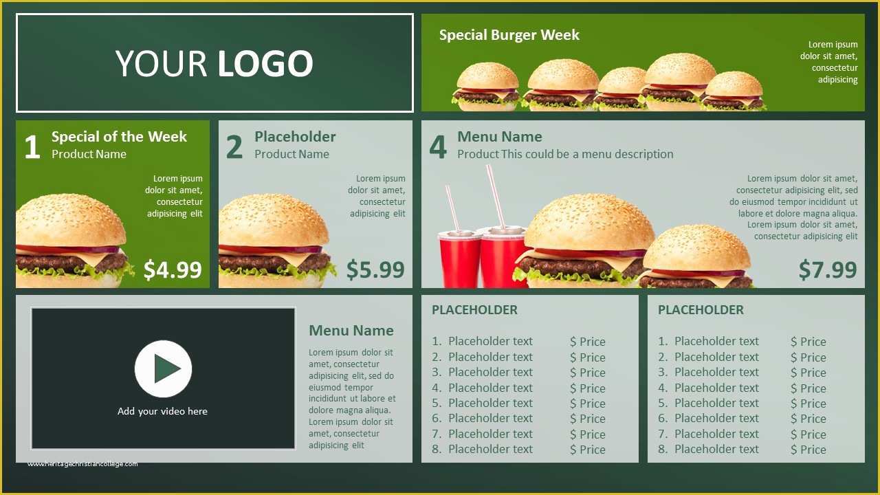 Free Digital Menu Templates Of Digital Signage Templates and Powerpoint Templates