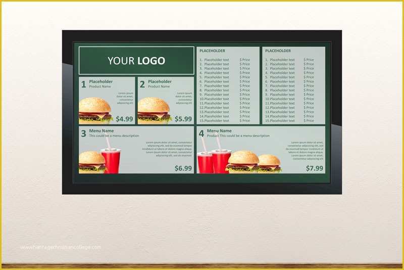 Free Digital Menu Templates Of Free Digital Signage Templates • Presentationpoint