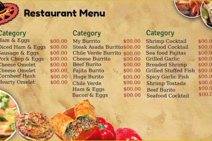 Free Digital Menu Templates Of Menu Board Template Powerpoint Powerpoint Restaurant Menu