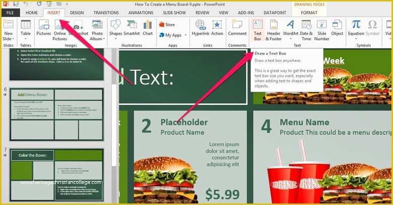 Free Digital Menu Templates Of Powerpoint Menu Board Template Create Digital Menu Boards