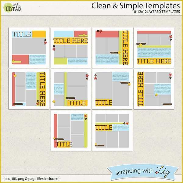 Free Digital Scrapbooking Templates Of Digital Scrapbook Template Clean and Simple