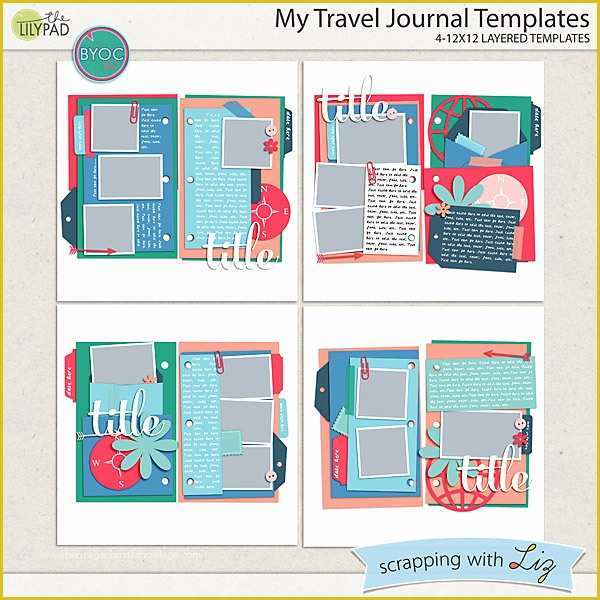 Free Digital Scrapbooking Templates Of Digital Scrapbook Template My Travel Journal