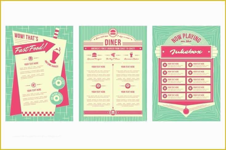 Free Diner Menu Template Of 1950s Backgrounds and Frames