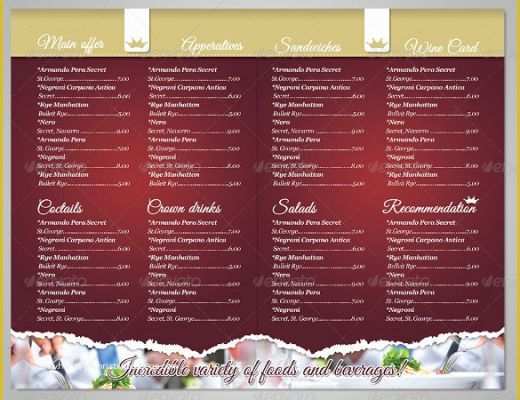 Free Diner Menu Template Of 51 Restaurant Menu Templates Design Psd Docs Pages