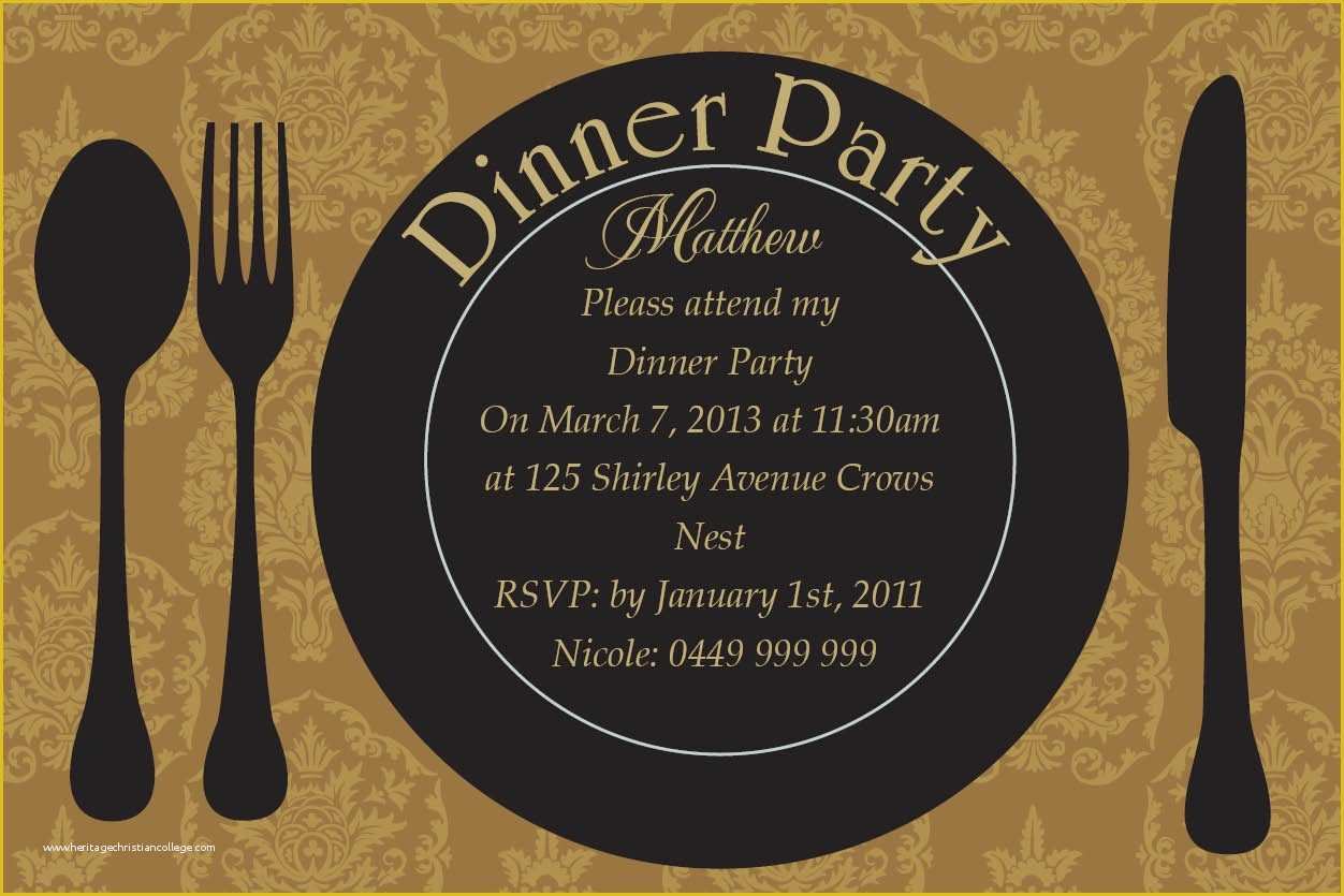 Free Dinner Party Invitation Templates Of Dinner Invitation Cards