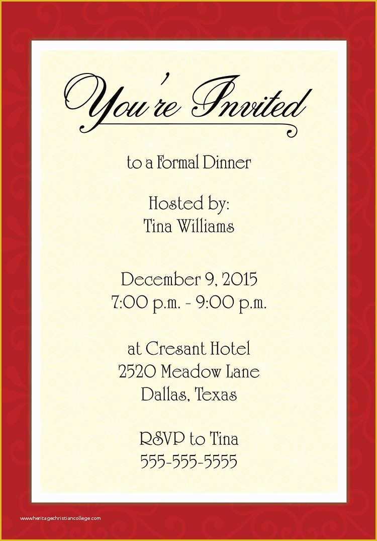 Free Dinner Party Invitation Templates Of Dinner Invitation Template Free