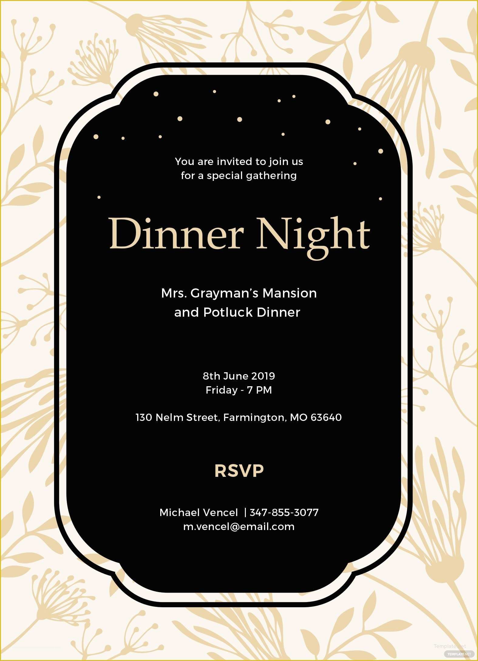 Free Dinner Party Invitation Templates Of Dinner Party Invitation Templates Free Download Free