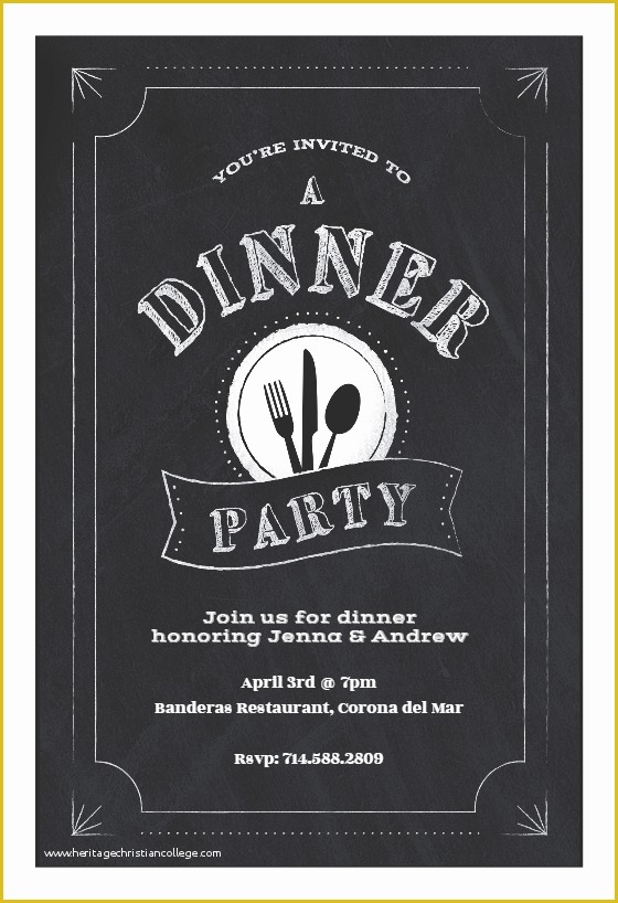 Free Dinner Party Invitation Templates Of Free Invitation Template Chalk Board Dinner Party