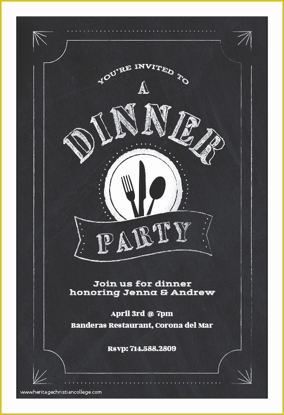 Free Dinner Party Invitation Templates Of Free Invitation Template Chalk Board Dinner Party