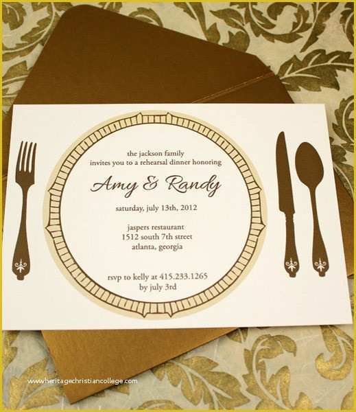 Free Dinner Party Invitation Templates Of Invitation Template – Elegant Rehearsal Dinner Invitation