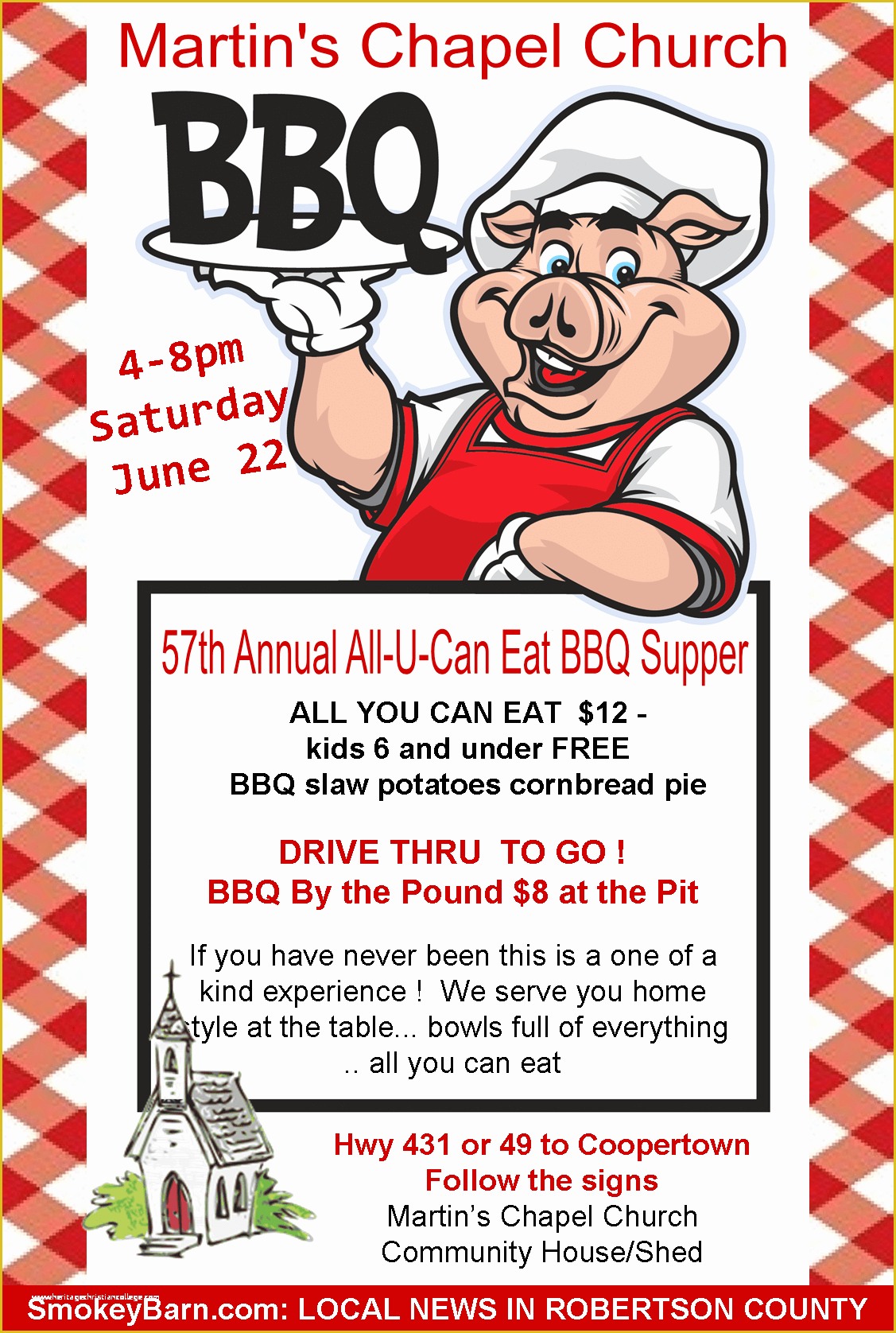 Free Dinner Sale Flyer Template Of Martin’s Chapel 57th Annual All U Can Eat Bbq