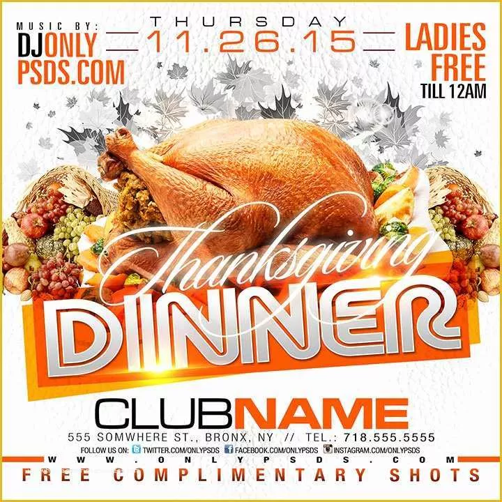 Free Dinner Sale Flyer Template Of Thanksgiving Dinner Flyer Template