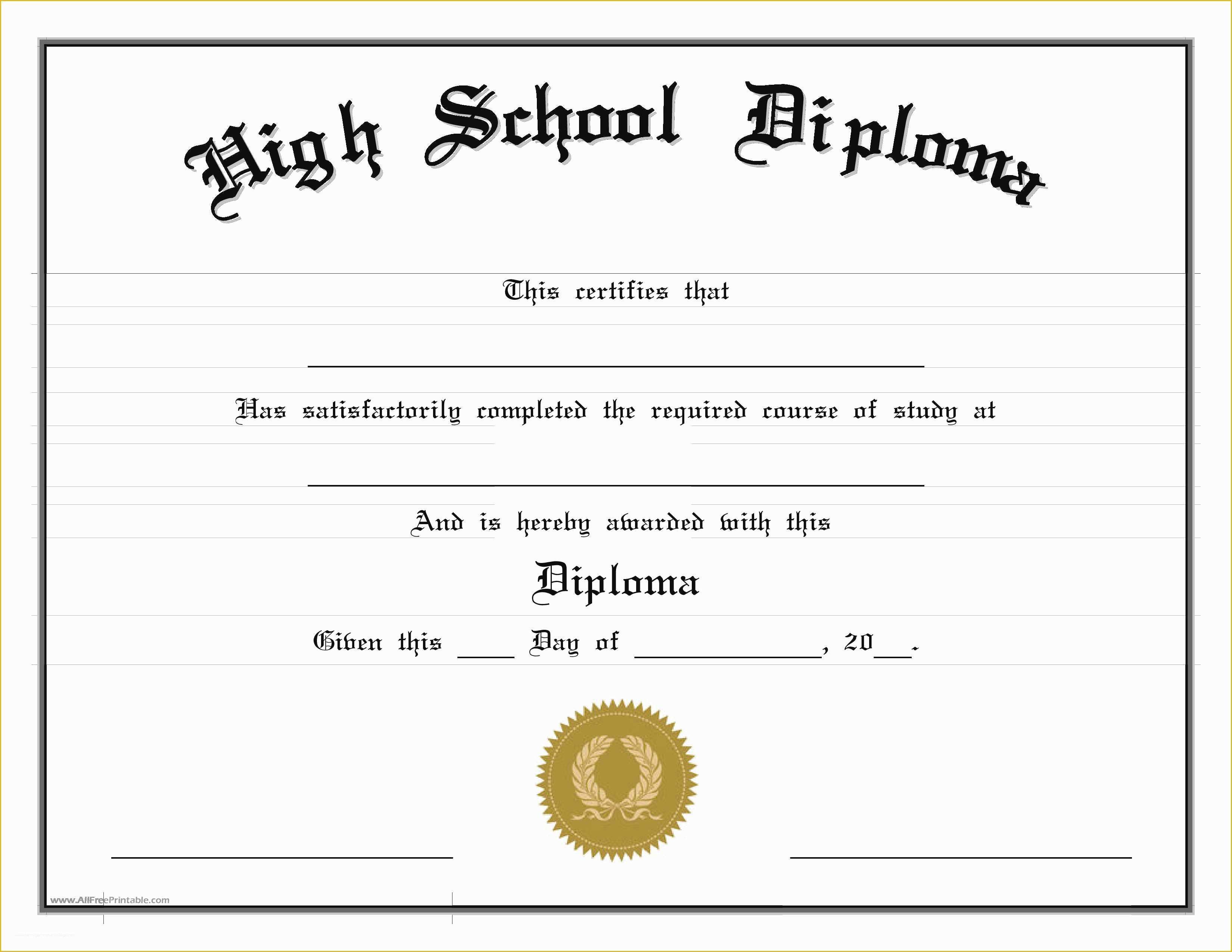 Free Diploma Templates Of Awesome Free High School Diploma Template with Seal Pdf