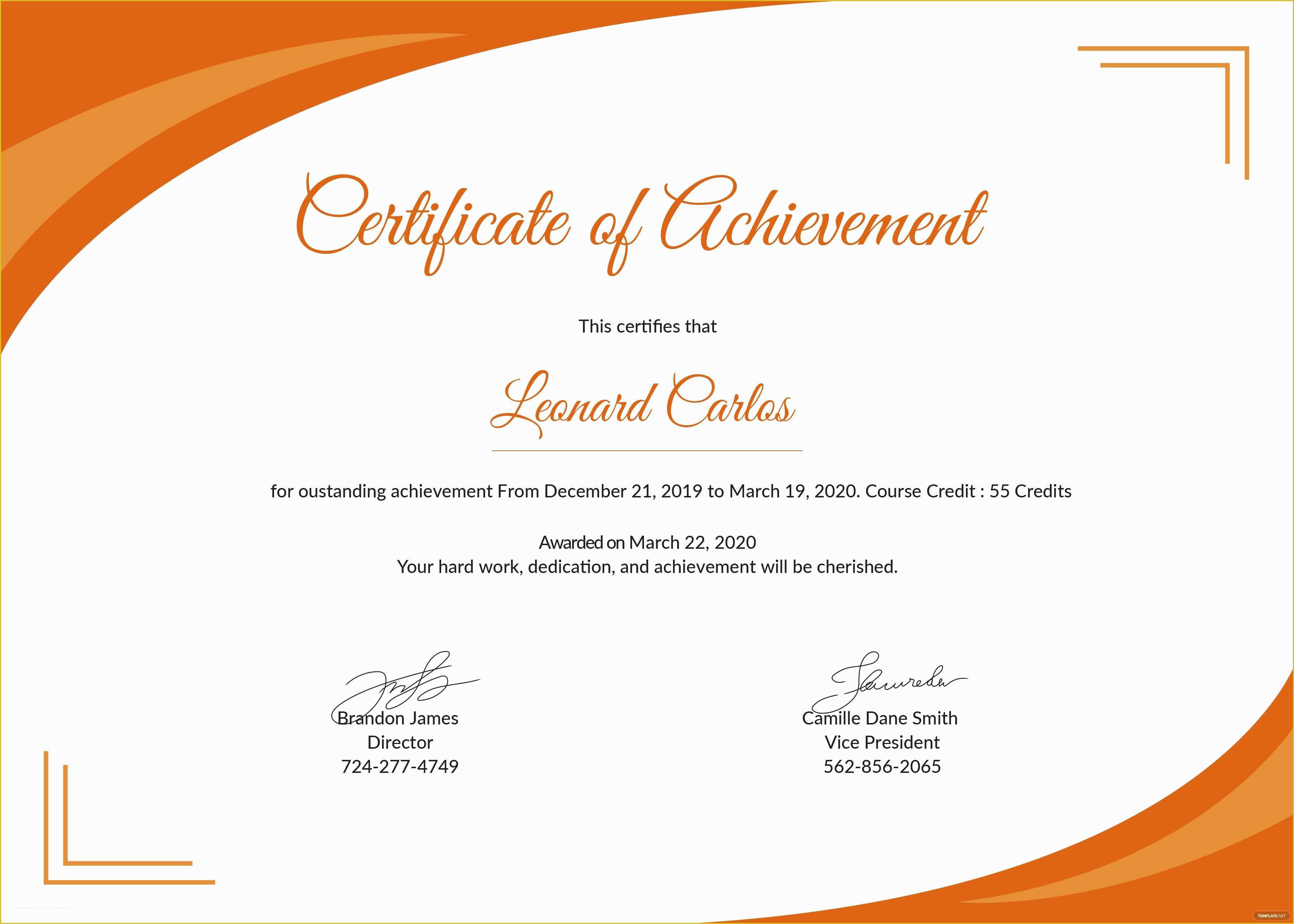 Free Diploma Templates Of Free Certificate Of Achievement Template In Psd Ms Word