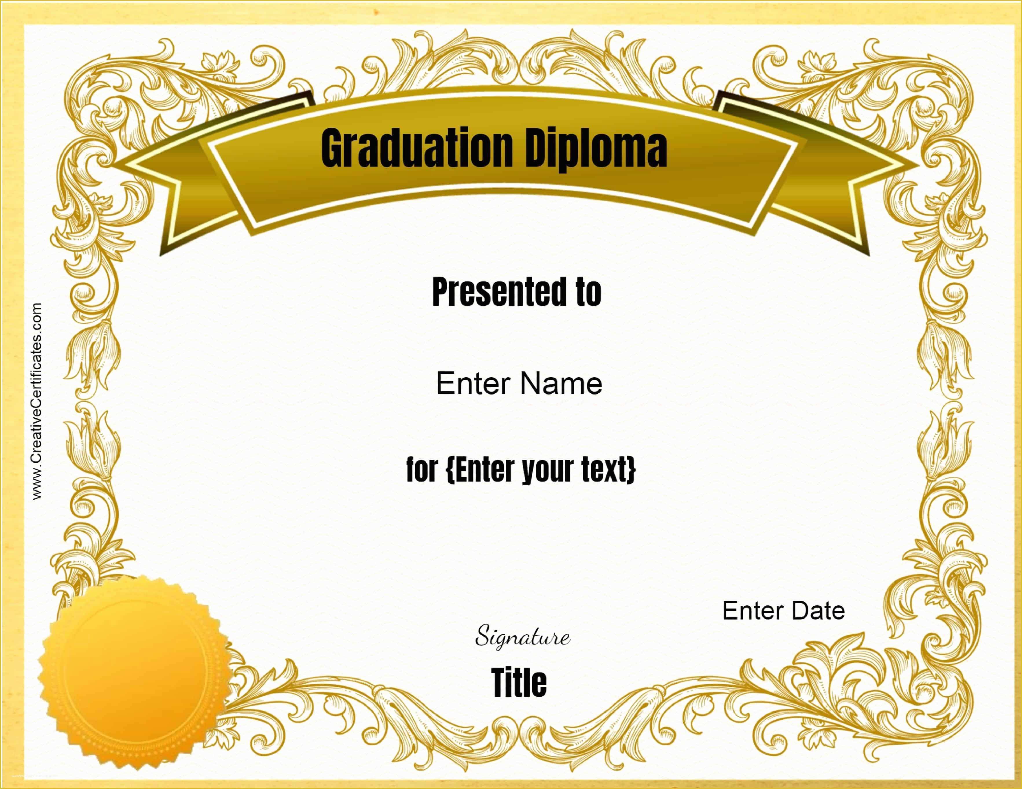 Free Diploma Templates Of Free Customizable & Printable Diploma Template