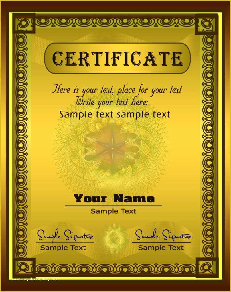 Free Diploma Templates Of Gold Seal Certificate Border Templates