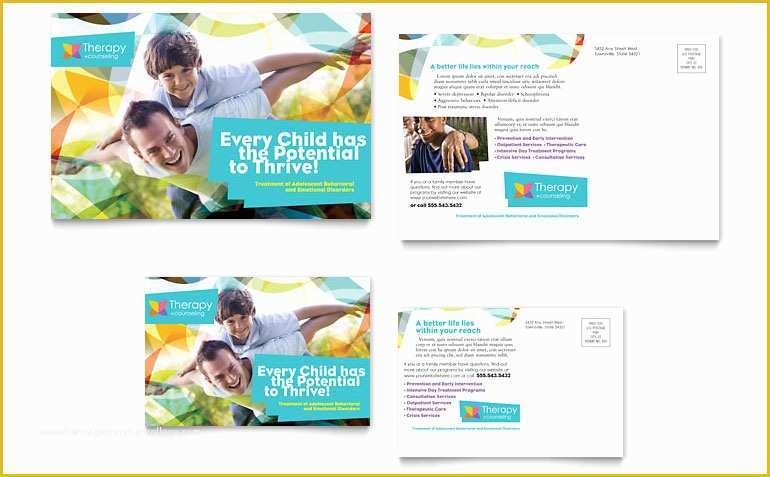 Free Direct Mail Postcard Templates Of Adolescent Counseling Postcard Template Word & Publisher