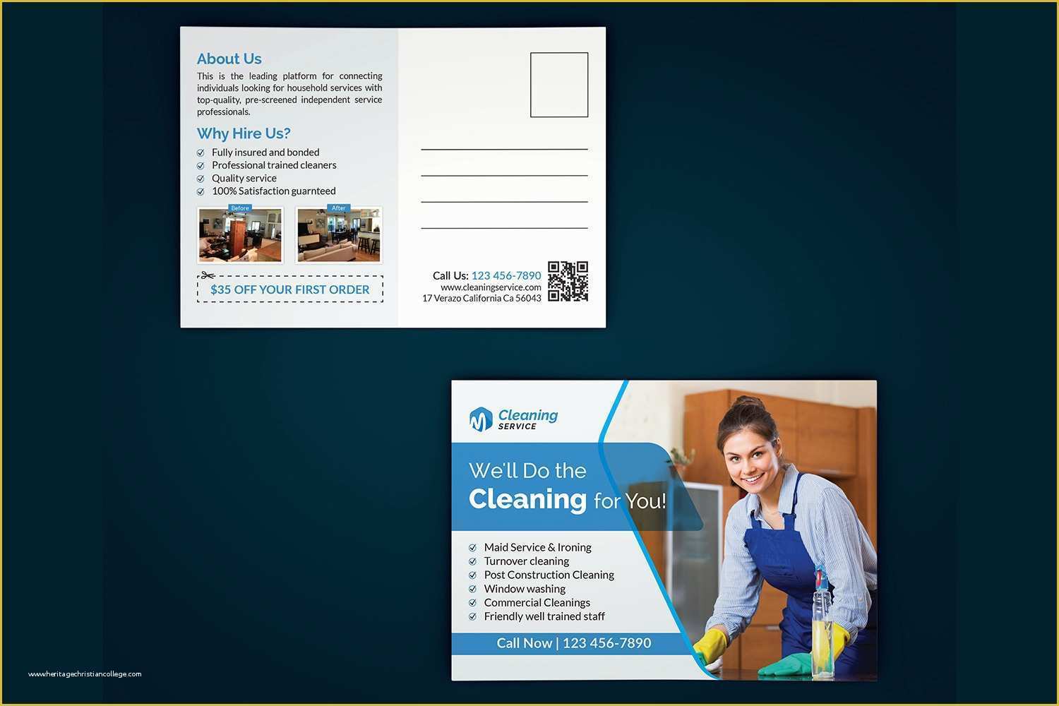 Free Direct Mail Postcard Templates Of Cleaning Service Postcard Template Free Download