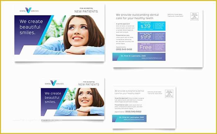 Free Direct Mail Postcard Templates Of Dentist Postcard Template Design