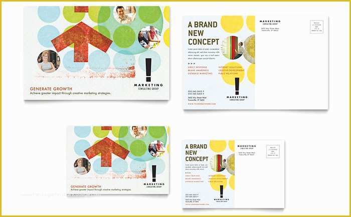 Free Direct Mail Postcard Templates Of Marketing Consultant Postcard Template Design
