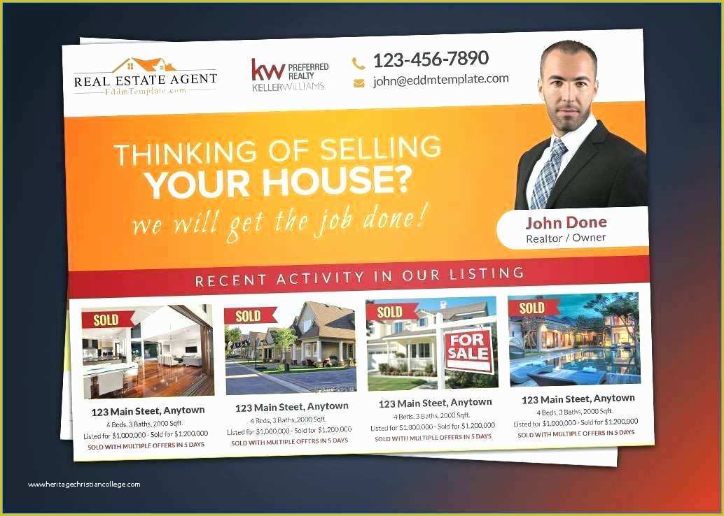Free Direct Mail Postcard Templates Of Real Estate Just sold Postcard Ideas Flyer Template Ideal