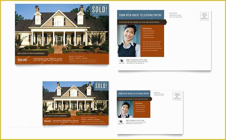Free Direct Mail Postcard Templates Of Residential Realtor Postcard Template Word & Publisher