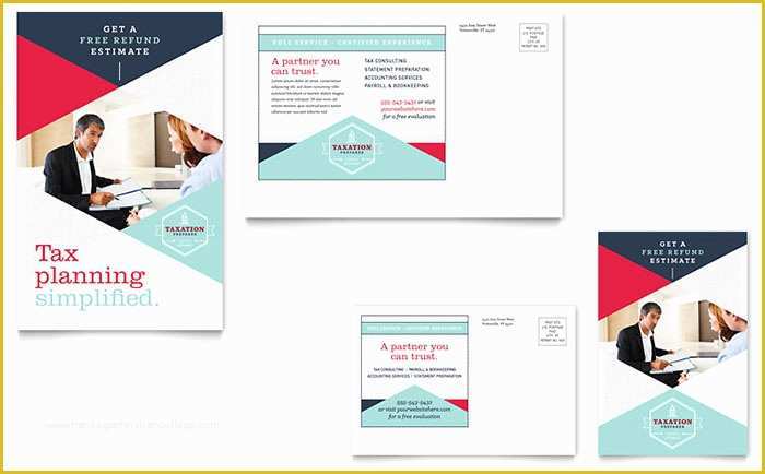 Free Direct Mail Postcard Templates Of Tax Preparer Postcard Template Design