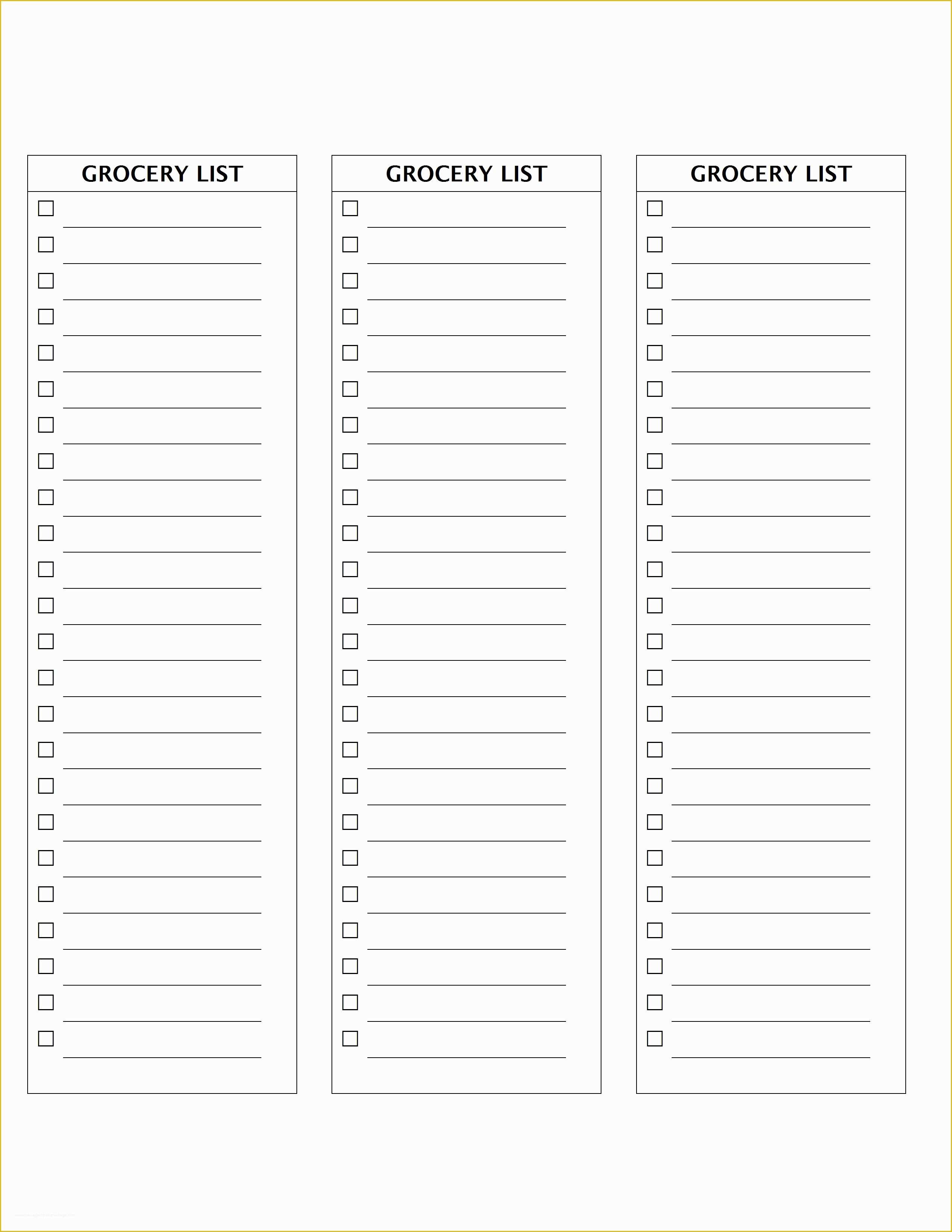 Free Directory Template for Word Of Grocery List Template Word