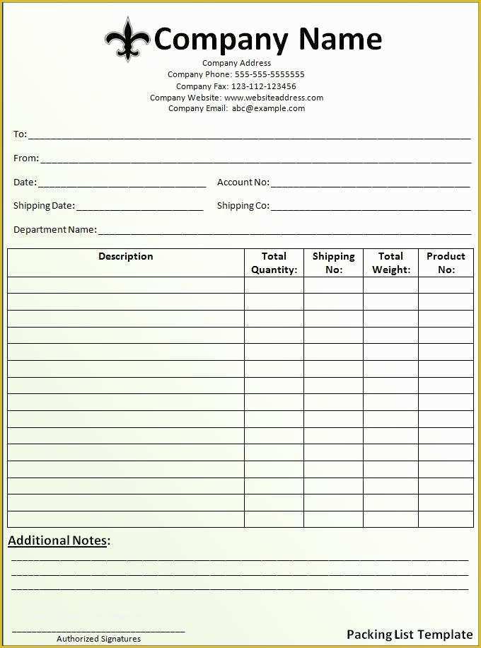Free Directory Template for Word Of Packing List Template