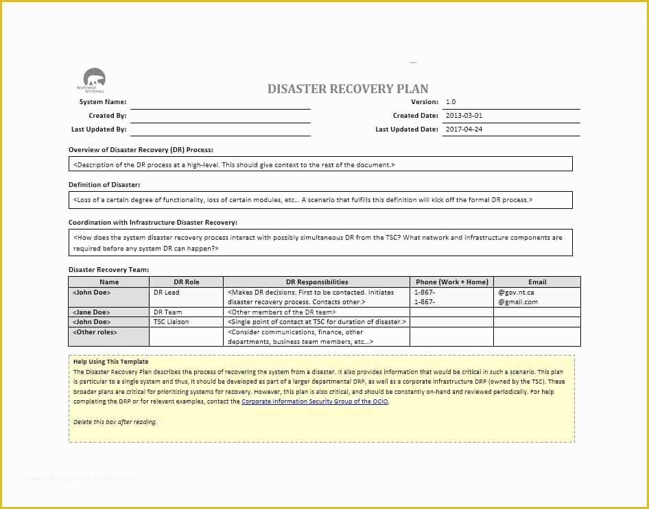 Free Disaster Recovery Plan Template Of 52 Effective Disaster Recovery Plan Templates [drp]