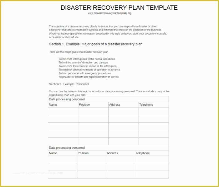 Free Disaster Recovery Plan Template Of 7 Disaster Recovery Plan Templates Free Pdf Doc formats